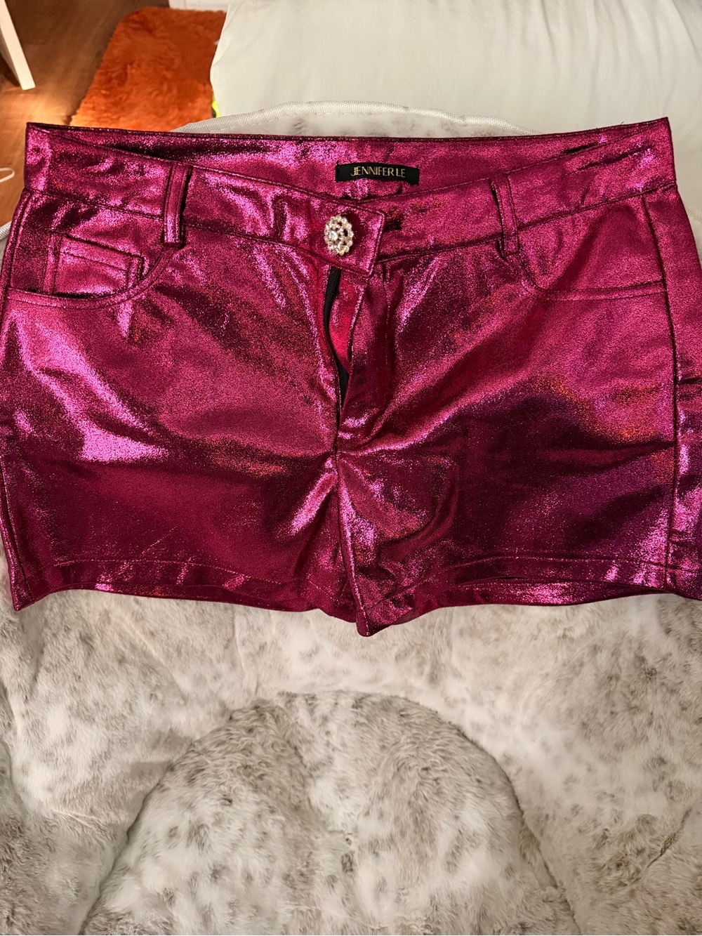 Metallic Fuchsia Jean Shorts - Shiny Women's Denim Cutoffs